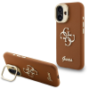 Guess PU Grained 4G Logo Stand Camera Frame iPhone 16 hátlap tok kitámasztóval, barna (GUHCP16SPCS4GSW) (GUHCP16SPCS4GSW)
