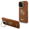 Guess PU Grained 4G Logo Stand Camera Frame iPhone 16 Pro hátlap tok kitámasztóval, barna (GUHCP16LPCS4GSW) (GUHCP16LPCS4GSW)