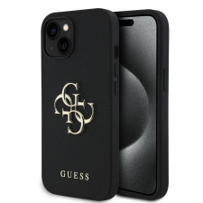 Guess PU Grained 4G Metal Logo Apple iPhone 13 hátlap tok, fekete tok és táska