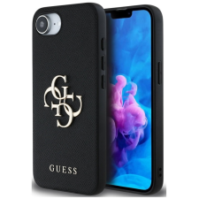Guess PU Grained 4G Metal Logo Apple iPhone 16e hátlap tok, fekete tok és táska