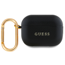 Guess PU Grained Classic Logo Apple AirPods Pro 2 tok, fekete fülhallgató, fejhallgató tok