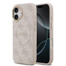 Guess PU Leather 4G Gold Frame MagSafe tok iPhone 17 készülékhez, rózsaszín tok és táska