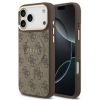 Guess PU Leather 4G Gold Frame MagSafe Zadní Kryt pro iPhone 17 Pro Max Brown (GUHMP17XP4MSEGCW)