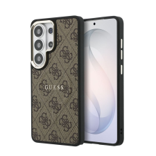 Guess PU Leather 4G Gold Frame Samsung Galaxy S26 Ultra mágneses tok, barna tok és táska
