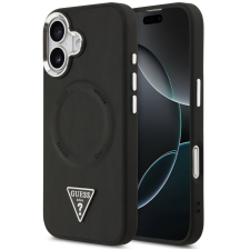 Guess PU Leather Triangle Logo Apple iPhone 17 MagSafe hátlap tok, fekete tok és táska