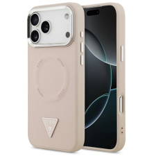 Guess PU Leather Triangle Logo Apple iPhone 17 Pro MagSafe hátlap tok, rózsaszín tok és táska