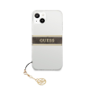 Guess PU/TPU Brown Stripe Apple iPhone 13 mini hátlap tok, átlátszó
