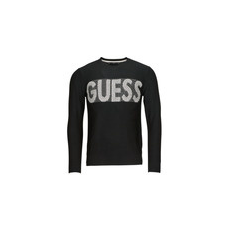 Guess Pulóverek AMYAS LS CN SLOGAN SWEATER Fekete EU M