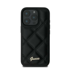 Guess Quilted Metal Logo iPhone 16 Plus kemény hátlap tok, fekete GUHCP16MPSQSQSK tok és táska