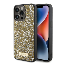 Guess Rhinestone Metal Logo Apple iPhone 15 Pro Max hátlap tok, sárga tok és táska