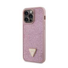 Guess Rhinestones Triangle Metal Logo Case for iPhone 14 Pro Max rózsaszín (GUHCP14XHDGTPP) tok és táska