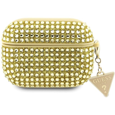 Guess Rhinestones Triangle Metal Logo tok AirPods Pro Gold fülhallgató, fejhallgató tok