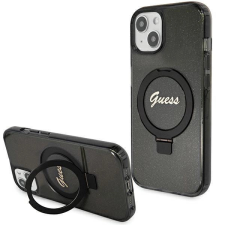 Guess Ring Stand Script Glitter MagSafe tok iPhone 14 / 15 / 13 - fekete tok és táska