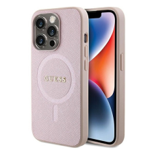 Guess Saffiano MagSafe Apple iPhone 15 Pro hátlap tok, rózsaszín tok és táska