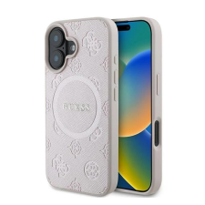 Guess Saffiano Peony Classic Logo Apple iPhone 16 Plus hátlap tok rózsaszín GUHMP16MPSAPSMEP tok és táska