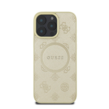 Guess Saffiano Peony Classic Logo Apple iPhone 16 Pro hátlap tok, arany GUHMP16LPSAPSMED tok és táska