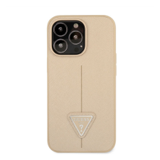 Guess Saffiano Triangle Apple iPhone 13 Pro hátlap tok, bézs tok és táska