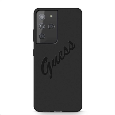Guess Samsung S21 Ultra GUESS GUHCS21LLSVSBK Liquid Silicon Hátlap - Fekete tok és táska