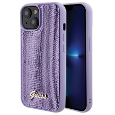 Guess Sequin Script fém tok iPhone 15 készülékhez - lila tok és táska