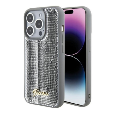 Guess Sequin Script Metal Apple iPhone 15 Pro hátlap tok, ezüst tok és táska