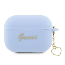 Guess Silicone Charm Heart Apple AirPods Pro 2 tok , kék fülhallgató, fejhallgató tok