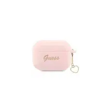 Guess Silicone Charm Heart Apple AirPods Pro 2 tok - Rózsaszín fülhallgató, fejhallgató tok