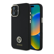 Guess Silicone Logo Strass 4G iPhone 16 hátlap tok, fekete GUHCP16SM4DGPK tok és táska