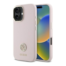 Guess Silicone Logo Strass 4G iPhone 16 hátlap tok, rózsaszín GUHCP16SM4DGPP tok és táska