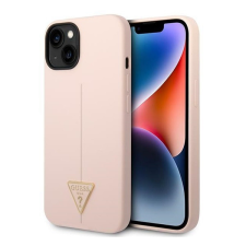 Guess Silicone Triangle Apple iPhone 14 hátlap tok, pink tok és táska