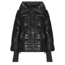 Guess Steppelt kabátok MELIE HOUNDSTOOTH PUFFER Fekete EU L női dzseki, kabát