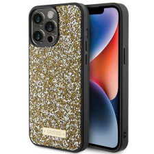 Guess strasszos fém logós tok iPhone 15 Pro készülékhez - sárga tok és táska