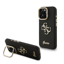 Guess tok kihajtható állvánnyal fekete GUHCP16LPCS4GSK Apple iPhone 16 Pro készülékhez tok és táska