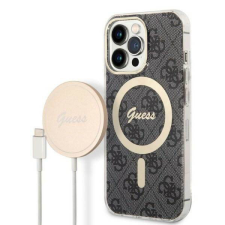 Guess tok+ töltő iPhone 13 Pro fekete 4G Print MagSafe keménytok tok és táska