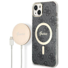Guess tok+ töltő iPhone 14 Plus 6,7" fekete 4G Print MagSafe keménytok