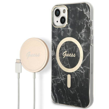 Guess tok+ töltő iPhone 14 Plus 6,7" fekete Márvány MagSafe keménytok tok és táska