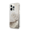 Guess TPU Big 4G Liquid Glitter Gold Apple iPhone 13 Pro Max hátlap tok, átlátszó