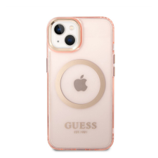Guess Translucent MagSafe Apple iPhone 14 hátlap tok, rózsaszín tok és táska