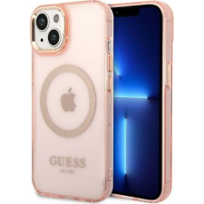Guess Translucent MagSafe Apple iPhone 14 hátlap tok, rózsaszín (GUE2324) tok és táska