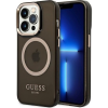 Guess Translucent MagSafe Apple iPhone 14 Pro hátlap tok, fekete (GUHMP14LHTCMK)