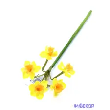 Gumi nárciszos x5 szár 47cm - Sárga dekorációs kellék