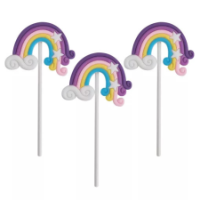  Gumiból készült szivárvány tortadísz -lila 3 db/ csomag sütés és főzés