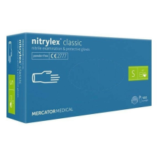 - Gumikesztyű egyszer használatos nitril púdermentes kék S 7