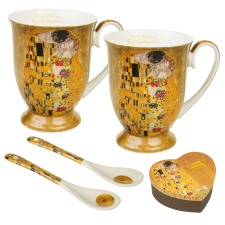 Gustav Klimt bögre+kanál 2db-os arany szívdobozban bögrék, csészék