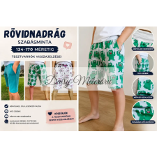  Gyerek rövidnadrág szabásminta PDF 134–170 | Zsebes jersey rövidnadrág | Magyar varrási útmutató rövidáru