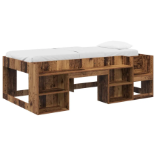  Gyerekágy keret tárolóval Antik Fa 90 x 190 cm Szerelt Fa ágy és ágykellék