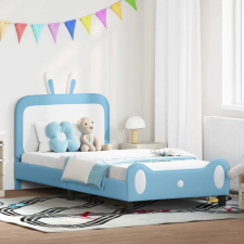  Gyerekágy kerettel fejtámlával Kék 80 x 200 cm PU gyermekbútor