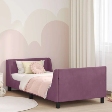  Gyerekágy kerettel fejtámlával Lila 80 x 200 cm Bársony gyermekbútor