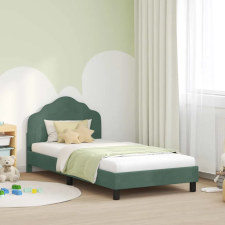  Gyerekágy kerettel fejtámlával Tengeri Zöld 90 x 190 cm Bársony gyermekbútor