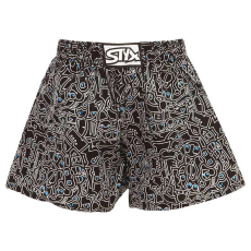  gyerekek bő szárú boxeralsók Styx art klasszikus gumipánt doodle (J1256) 4-5 éves