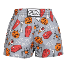  gyerekek bő szárú boxeralsók Styx art klasszikus gumipánt halloween koporsó (J1752) 9-11 éves